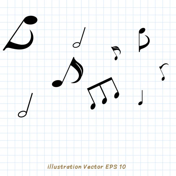 Muzieknotenpictogram Vectorillustratie — Stockvector