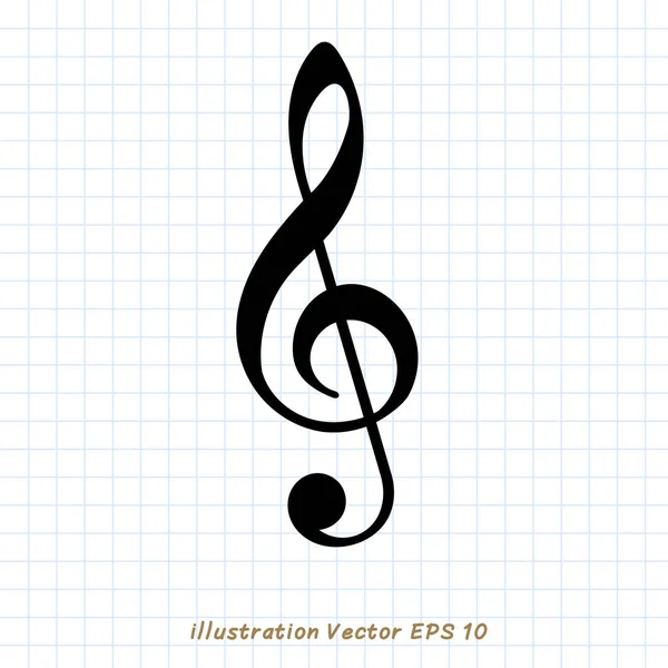 Música Notas Línea Icono Ilustración Vectorial — Vector de stock