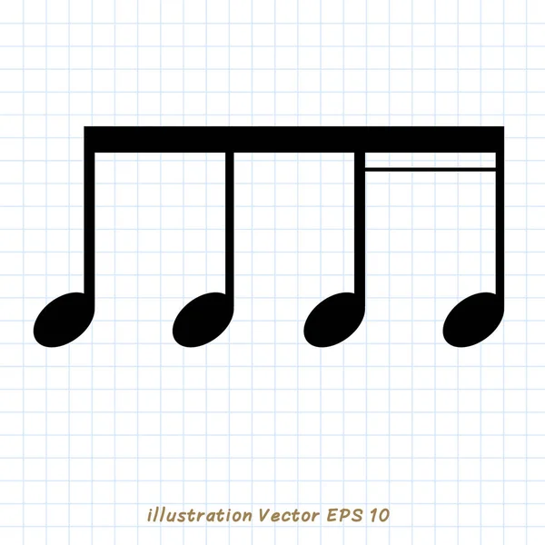 Muzieknoten Icoon Vectorillustratie — Stockvector