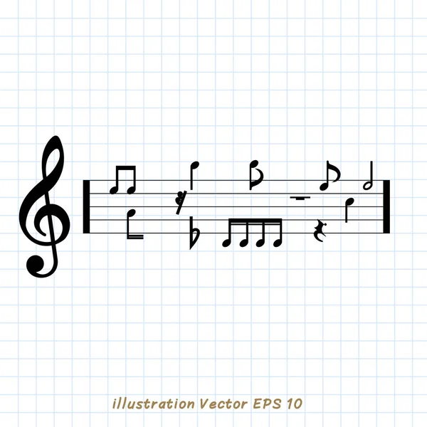 Icono Notas Música Ilustración Vectorial Eps — Vector de stock
