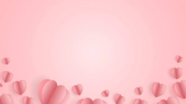 ピンクのハートの抽象的な背景 三レンダリング — ストックベクタ