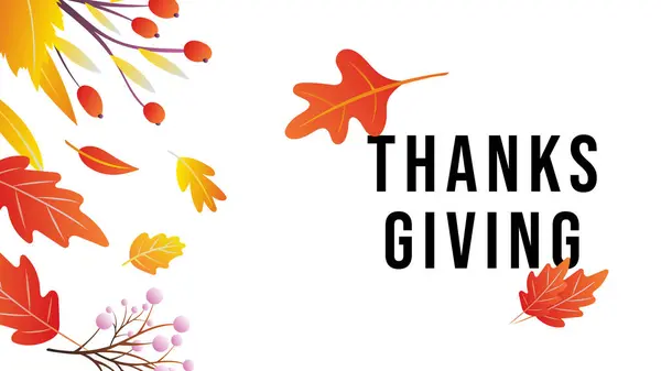 Vector Thanksgiving Card Autumn Leaves — Stock Vector