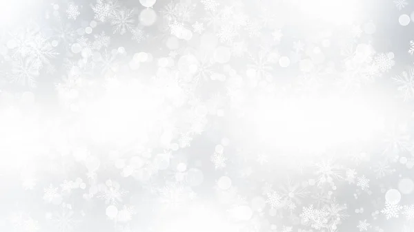 Streszczenie Tło Błyszczące Światła Spadające Płatki Śniegu Latać Rozproszone Bokeh — Zdjęcie stockowe