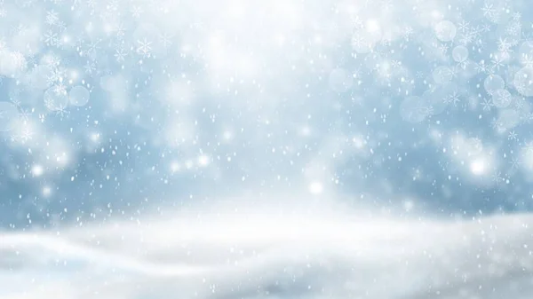 冬の雪景色の背景 冬のクリスマスの背景と雪 — ストック写真