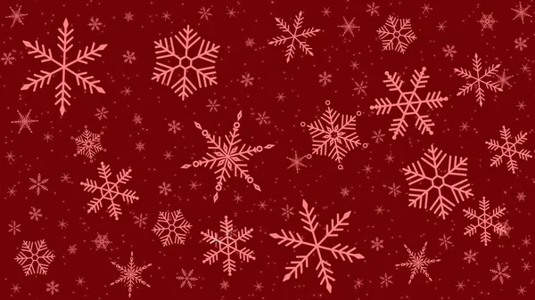 赤い雪片のシームレスなパターン — ストック写真