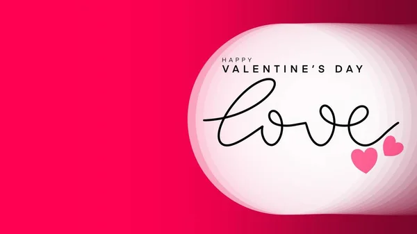 Valentijnsdag Wenskaart Met Hartvorm Tekst Rode Achtergrond Vectorillustratie — Stockfoto