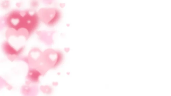 Roze Liefde Harten Met Wazig Achtergrond — Stockfoto
