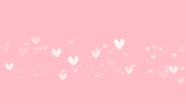 Roze Valentijnsdag Harten Witte Achtergrond — Stockfoto