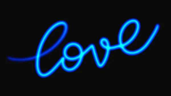 Neon Lights Inscription Love Black Background — Stock Photo, Image