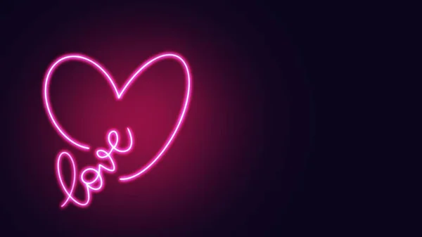 Zářící Neonové Srdce Neonové Srdce Černém Pozadí — Stock fotografie