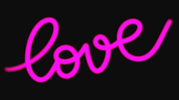 Miluju Neonové Písmo Vektorová Ilustrace Pro Valentýna — Stock fotografie
