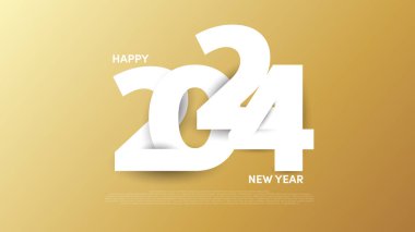 Mutlu yıllar 2024, sayı dizayn şablonu arka plan, tebrik pankartı şablonu, Vektör illüstrasyon EPS 10