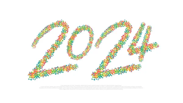 Happy New Year 2024 Number Design Template Isolated White Background — Stock Vector