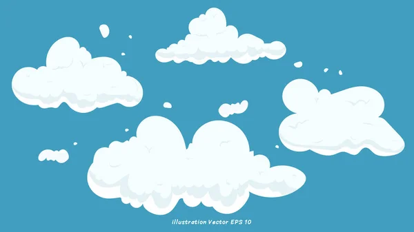 Clouds Watercolor Hand Drawn Isolated Background Illustration Vector Eps — Stock Vector