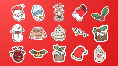 Noel çıkartmaları koleksiyonu.