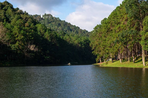 Beatiful nature lake Pang Oung , Pine forest in Mae Hong Son, Thailand