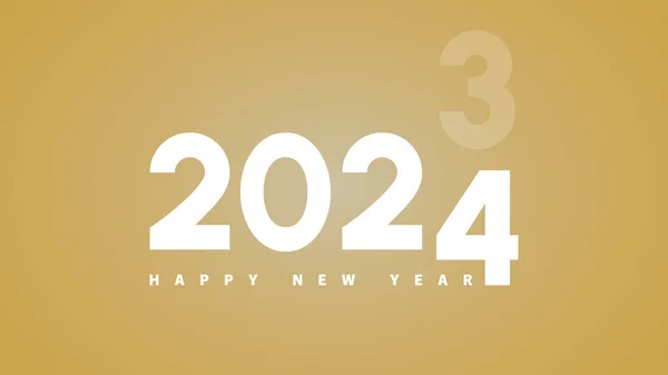 将新年的设计从2023年改为2024年 以黄金为背景 编号设计模板 矢量插图Eps — 图库矢量图片#