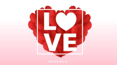 Pembe arka planda Sevgililer Günü arka planı, Düz Modern tasarım, illüstrasyon Vektörü EPS 10
