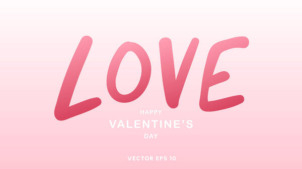 Valentine's Day background on pink background , Flat Modern design , illustration Vector EPS 10
