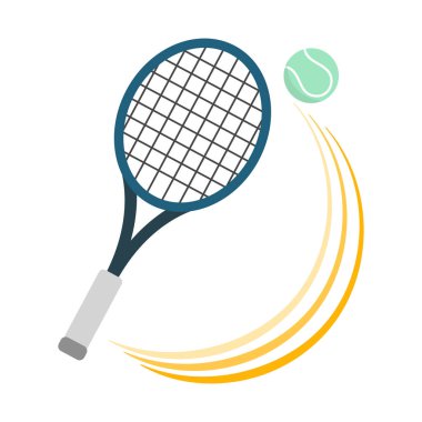Tenis Logosu, Düz Modern Tasarım, Çevrimiçi Spor Etkinliklerinde Kullanım İllüstrasyonları, İllüstrasyon Vektörü EPS 10
