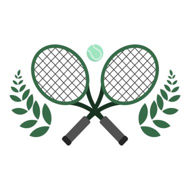 Tenis Logosu, Düz Modern Tasarım, Çevrimiçi Spor Etkinliklerinde Kullanım İllüstrasyonları, İllüstrasyon Vektörü EPS 10