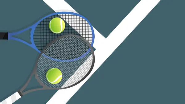 青い裁判所のテニス ラケットそして球 オンラインスポーツ イベント イラスト ベクターEps 10の使用のためのイラスト ストックイラスト