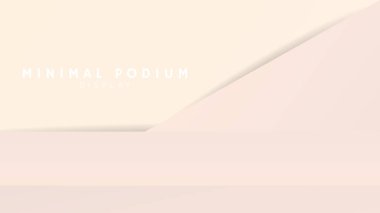 Soyut Çapraz krem arka plan gölgeler, minimum podyum ve kırmızı arka plan sunum için 3d podyum, gösteri için sahne, 3d vektör EPS 10