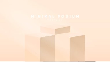 Soyut podyum arka planı, minimal podyum ve kırmızı zemin, sunum için 3d podyum, gösteri için sahne, illüstrasyon 3d Vector EPS 10