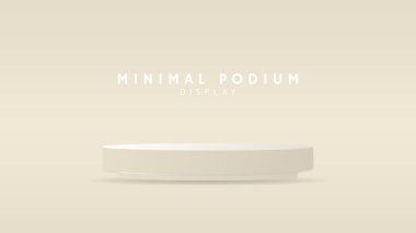 Soyut Minimal Podyum ve Kızıl Arkaplan, sunum için 3d podyum, gösteri için sahne, illüstrasyon 3d Vector EPS 10