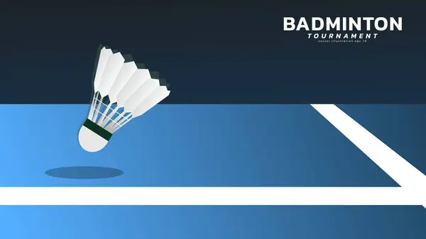 Шаттл Бадминтона Белом Фоне Векторный Спортивный Плакат Баннер Иллюстрация Вектор — стоковый вектор