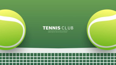 İnternette tenis topu, Tenis spor konsepti için illüstrasyon, Vector Illustration EPS 10