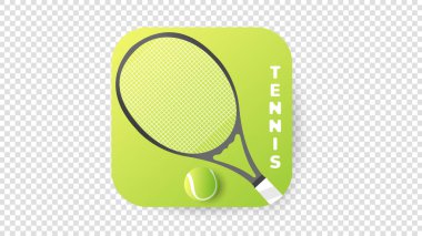 Tenis simgesi, şeffaf bir arkaplanda izole edilmiş, illüstrasyon Vektör EPS 10