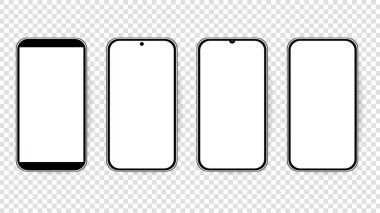 Telefon şeffaf bir arkaplanda izole edildi, illüstrasyon Vektörü EPS 10