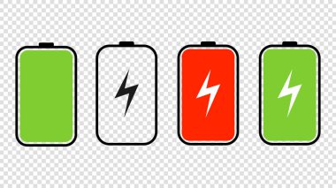 Pil sembolü vektörü şeffaf bir arkaplanda izole edildi, illüstrasyon vektörü EPS 10