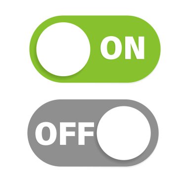 Güç düğmesi şekil vektöründe yeşil-gri, Vektör illüstrasyon EPS 10