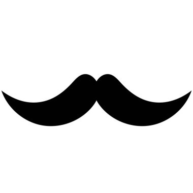 Beyaz arka planda siyah bıyık