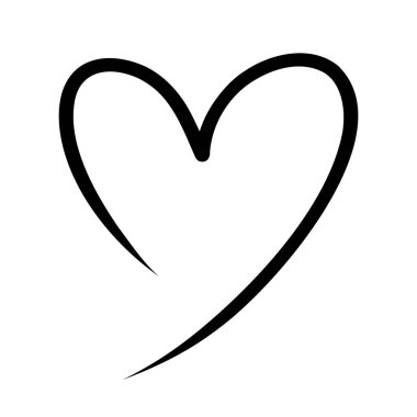 Kalp simgesi. Aşk romantik ve tutku Tema. İzole tasarım. Vektör çizim