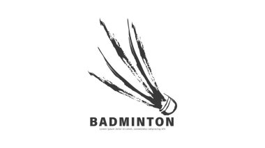 Badminton logo tasarımı, simge logosu. Badminton spor logo şablonu vektörü, spor kulübü logosu konsepti, illüstrasyon Vector EPS 10