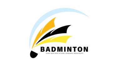 Badminton logo tasarımı, simge logosu. Badminton spor logo şablonu vektörü, spor kulübü logosu konsepti, illüstrasyon Vector EPS 10