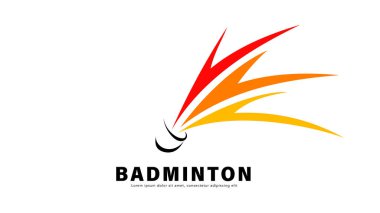 Badminton logo tasarımı, simge logosu. Badminton spor logo şablonu vektörü, spor kulübü logosu konsepti, illüstrasyon Vector EPS 10