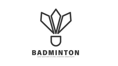 Badminton logo tasarımı, simge logosu. Badminton spor logo şablonu vektörü, spor kulübü logosu konsepti, illüstrasyon Vector EPS 10