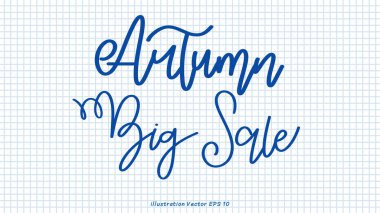 Sonbahar harfleri. El çizimi sonbahar yaprakları. Sonbahar indirimi afişi. Mevsimlik sonbahar tasarımı, mevsimlik sonbahar posteri. vektör illüstrasyonu