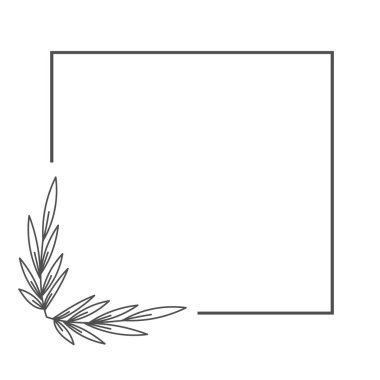 Çiçek çerçeveleri, çelenkler, moda çizimleri, çizgi çizimi, el yapımı tasarım elemanları, beyaz arkaplanda izole edilmiş yassı modern tasarım, Vektör illüstrasyon EPS 10