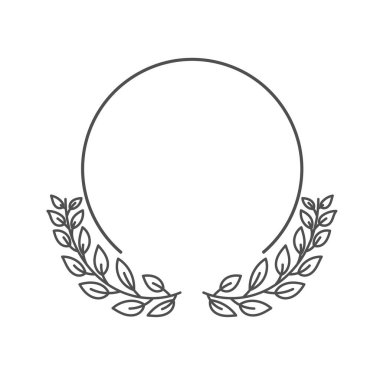 Çiçek çerçeveleri, çelenkler, moda çizimleri, çizgi çizimi, el yapımı tasarım elemanları, beyaz arkaplanda izole edilmiş yassı modern tasarım, Vektör illüstrasyon EPS 10