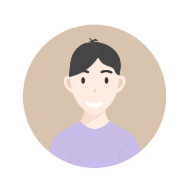 Beyaz arkaplanda karakter yüz vektörü izole edildi, Vektör illüstrasyon EPS 10