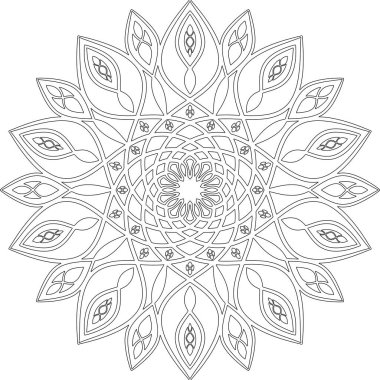 Mandala Çizgisi Sanat Tasarım Vektörü beyaz arkaplanda izole edildi, bir duvar kağıdı boyası için tasarım, illüstrasyon Vector EPS 10