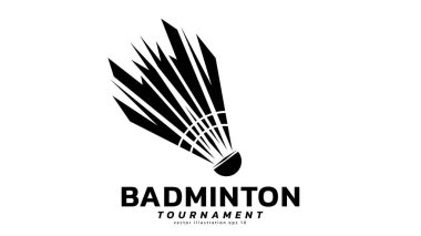 Shuttlecock simgesi vektörü, modern tasarım ve beyaz arkaplanda izole edilmiş güzel renkler, illüstrasyon Vector EPS 10, Badminton Şampiyonası Logosu için kullanılabilir