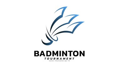 Shuttlecock simgesi vektörü, modern tasarım ve beyaz arkaplanda izole edilmiş güzel renkler, illüstrasyon Vector EPS 10, Badminton Şampiyonası Logosu için kullanılabilir