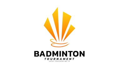 Shuttlecock simgesi vektörü, modern tasarım ve beyaz arkaplanda izole edilmiş güzel renkler, illüstrasyon Vector EPS 10, Badminton Şampiyonası Logosu için kullanılabilir