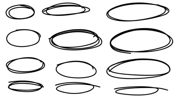 Yuvarlak el seti - çizilmiş karalama işareti ögeleri
